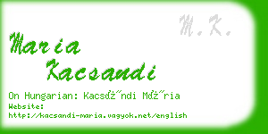 maria kacsandi business card